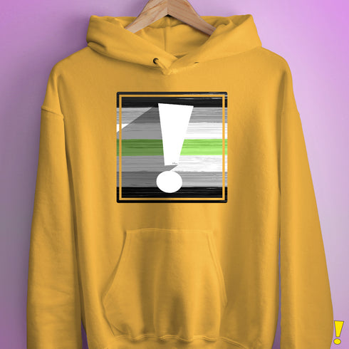 Agender Pride Flag Exclamation Point Hoodie - Mustard
